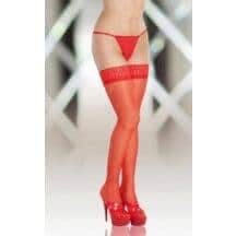 Чулки Soft Line на кружевной резинке красные, XL. Нет в наличии Чулки Soft Line на кружевной резинке красные, XL