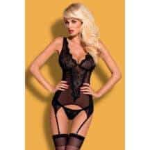 Корсет и Стринги Obsessive Empressia Сorset, размер S/M, цвет черный. Нет в наличии Корсет и Стринги Obsessive Empressia Сorset, размер S/M, цвет черный