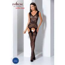 Комбинезон черный с имитацией чулок и доступом Passion, S-XXL. Нет в наличии Комбинезон черный с имитацией чулок и доступом Passion, S-XXL