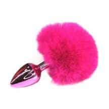 Анальная пробка Kanikule Small с розовым заячьим хвостиком, розовая. Нет в наличии Анальная пробка Kanikule Small с розовым заячьим хвостиком, розовая