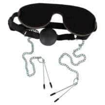 Маска с кляпом ORION Mask with Ball Gag & Nipple Clamps