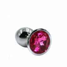Анальная пробка Kanikule Small, серебристая с ярко-розовым кристаллом. Нет в наличии Анальная пробка Kanikule Small, серебристая с ярко-розовым кристаллом