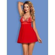 Комплект сорочка с ажурным лифом и трусики Hot Woman, красный, S-M Комплект сорочка с ажурным лифом и трусики Hot Woman, красный, S-M