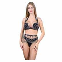 Портупея-лиф с цепочками BDSM Арсенал S/M, черная Портупея-лиф с цепочками BDSM Арсенал S/M, черная