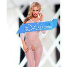 Белый Сетчатый Комбинезон Soft Line с Длинным Рукавом с доступом, OS. Нет в наличии Белый Сетчатый Комбинезон Soft Line с Длинным Рукавом с доступом, OS