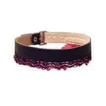 Ошейник с чёрно-бордовым кружевом, чёрный, размер универсальный, Подиум. Нет в наличии Ошейник с чёрно-бордовым кружевом, чёрный, размер универсальный, Подиум
