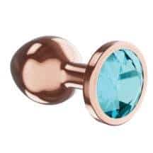 Анальная пробка Lola Games Shine Large, розовое золото с голубым кристаллом. Нет в наличии Анальная пробка Lola Games Shine Large, розовое золото с голубым кристаллом