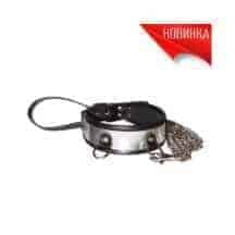 Ошейник Sitabella со вставкой, имитирующей металл с поводком. Нет в наличии Ошейник Sitabella со вставкой, имитирующей металл с поводком