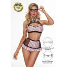 Костюм школьницы топ, трусики, значок, очки, аксессуары Candy Girl Annika розовый, OS. Нет в наличии Костюм школьницы топ, трусики, значок, очки, аксессуары Candy Girl Annika розовый, OS