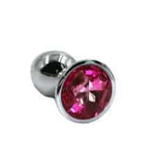 Анальная пробка Kanikule Medium, серебристая с ярко-розовым кристаллом. Нет в наличии Анальная пробка Kanikule Medium, серебристая с ярко-розовым кристаллом