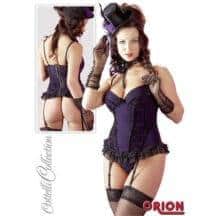 Бюстье и Стринги, фиолетово-черные, S. Нет в наличии Бюстье и Стринги, фиолетово-черные, S