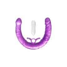 Фаллоимитатор двусторонний с вибропулей Toyfa Double Dildo, фиолетовый. Нет в наличии Фаллоимитатор двусторонний с вибропулей Toyfa Double Dildo, фиолетовый