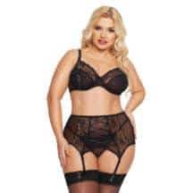 Комплект Softline Collection Dolores бюстгальтер, пояс и стринги, черный, 2XL. Нет в наличии Комплект Softline Collection Dolores бюстгальтер, пояс и стринги, черный, 2XL