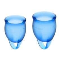 Менструальные чаши Satisfyer Feel Confident, 2 шт в наборе, синий. Нет в наличии Менструальные чаши Satisfyer Feel Confident, 2 шт в наборе, синий