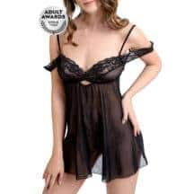 Комбинация бэби-долл Erolanta Sofia, черная, 50-52. Нет в наличии Комбинация бэби-долл Erolanta Sofia, черная, 50-52