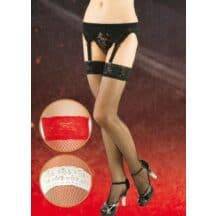Чулки-Сетка Soft Line на кружевной резинке черные, XXL. Нет в наличии Чулки-Сетка Soft Line на кружевной резинке черные, XXL
