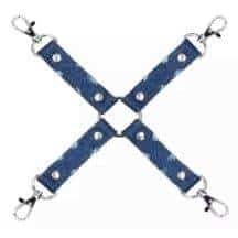 Крестообразный фиксатор Shots Ouch! Roughend Denim Style для оков, синий. Нет в наличии Крестообразный фиксатор Shots Ouch! Roughend Denim Style для оков, синий