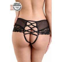 Трусики с доступом и имитацией шнуровки Erolanta Cheryl, черные, 54-56 Трусики с доступом и имитацией шнуровки Erolanta Cheryl, черные, 54-56