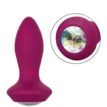 Анальная вибропробка CalExotics Power Gem Petite, фиолетовая с разноцветным кристаллом Анальная вибропробка CalExotics Power Gem Petite, фиолетовая с разноцветным кристаллом