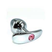 Анальная пробка для ношения Kanikule Small, серебристая с нежно-розовым кристаллом. Нет в наличии Анальная пробка для ношения Kanikule Small, серебристая с нежно-розовым кристаллом