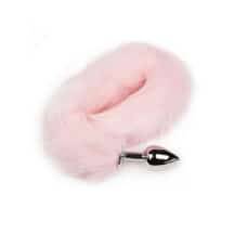 Анальная пробка Пикантные Штучки с розовым хвостом, серебристая, 6 см. Нет в наличии Анальная пробка Пикантные Штучки с розовым хвостом, серебристая, 6 см