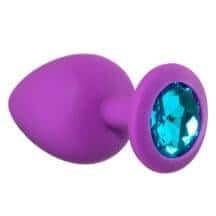 Анальная пробка Lola Games Emotions Cutie Large, фиолетовая с голубым стразом Анальная пробка Lola Games Emotions Cutie Large, фиолетовая с голубым стразом