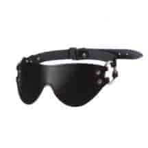 Маска на глаза из кожи с хромированной фурнитурой Sitabella, черный. Нет в наличии Маска на глаза из кожи с хромированной фурнитурой Sitabella, черный