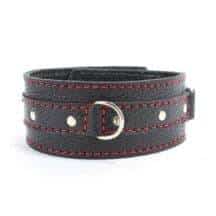 Ошейник с красной строчкой и заклепками BDSM Арсенал XL, черный Ошейник с красной строчкой и заклепками BDSM Арсенал XL, черный