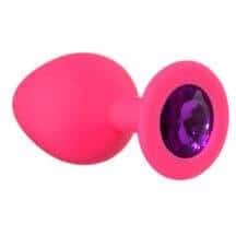 Анальная пробка Lola Games Emotions Cutie Medium, розовая с фиолетовым стразом Анальная пробка Lola Games Emotions Cutie Medium, розовая с фиолетовым стразом