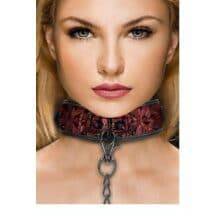 Широкий ошейник с поводком Shots Luxury Collar, красный. Нет в наличии Широкий ошейник с поводком Shots Luxury Collar, красный