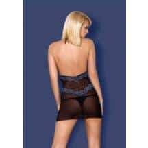 Сорочка облегающая с синим кружевом Delicate Chemise & Thong Obsessive, L/XL. Нет в наличии Сорочка облегающая с синим кружевом Delicate Chemise & Thong Obsessive, L/XL