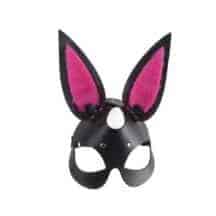 Маска Зайка с меховыми розовыми вставками SITABELLA, черная. Нет в наличии Маска Зайка с меховыми розовыми вставками SITABELLA, черная