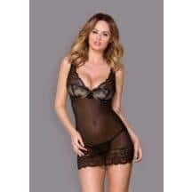 Сорочка с бежевыми вставками Obsessive, L/XL. Нет в наличии Сорочка с бежевыми вставками Obsessive, L/XL