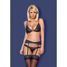 Комплект кружевной с сапфировым декором Obsessive, S/M. Нет в наличии Комплект кружевной с сапфировым декором Obsessive, S/M