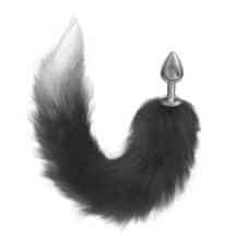 Анальная пробка Lola Toys Diamond Galaxy, серебристая с чёрно-белым хвостом. Нет в наличии Анальная пробка Lola Toys Diamond Galaxy, серебристая с чёрно-белым хвостом