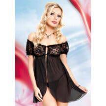 Пеньюар и Стринги Soft Line Жозефина, черные S/M. Нет в наличии Пеньюар и Стринги Soft Line Жозефина, черные S/M