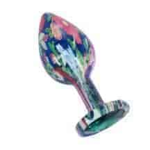 Анальная пробка Kanikule S, разноцветная с зеленым кристаллом Анальная пробка Kanikule S, разноцветная с зеленым кристаллом