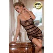 Мини-платье сетка Candy Girl Precious с полосками OS, черное. Нет в наличии Мини-платье сетка Candy Girl Precious с полосками OS, черное