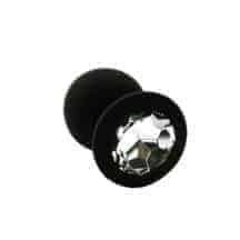 Анальная пробка из силикона с бесцветным кристаллом Kanikule, черная