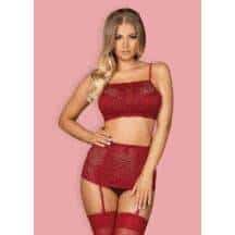 Комплект Obsessive Ливидия (бюст, трусики, пояс), S/M. Нет в наличии Комплект Obsessive Ливидия (бюст, трусики, пояс), S/M