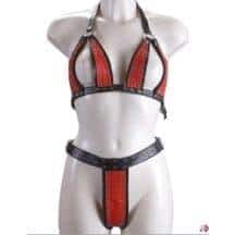 Кожаные лиф и стринги, OS. Нет в наличии Кожаные лиф и стринги, OS