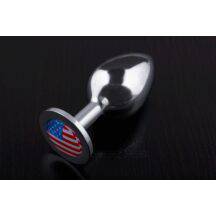 Большая анальная пробка с флагом США Pikantnyye shtuchki, серебряная. Нет в наличии Большая анальная пробка с флагом США Pikantnyye shtuchki, серебряная