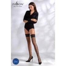 Чулки черные с кружевным поясом в сетку Passion, 1/2. Нет в наличии Чулки черные с кружевным поясом в сетку Passion, 1/2