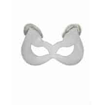 Маска-кошка с мехом БДСМ Арсенал из натуральной кожи, белый Маска-кошка с мехом БДСМ Арсенал из натуральной кожи, белый