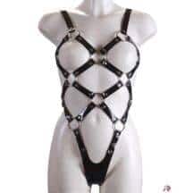 Боди из черных кожаных ремней. Нет в наличии Боди из черных кожаных ремней