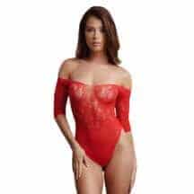 Боди со стразами и открытым доступом Shots Le Desir S/L, красное Боди со стразами и открытым доступом Shots Le Desir S/L, красное
