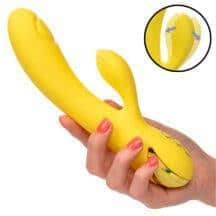 Вибратор-кролик с осцилляцией CalExotics California Dreaming San Diego Seduction, жёлтый Вибратор-кролик с осцилляцией CalExotics California Dreaming San Diego Seduction, жёлтый