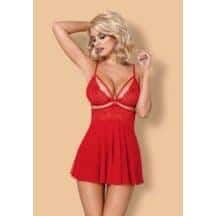 Сорочка полупрозрачная и стринги красные 838-BAB-3 Obsessive, S/M. Нет в наличии Сорочка полупрозрачная и стринги красные 838-BAB-3 Obsessive, S/M