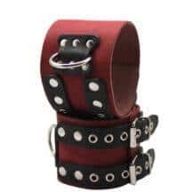 Наножники с заклепками и двумя ремешками Подиум без подкладки, красные. Нет в наличии Наножники с заклепками и двумя ремешками Подиум без подкладки, красные