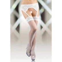 Чулки с кружевной резинкой и поясом, белые-M. Нет в наличии Чулки с кружевной резинкой и поясом, белые-M